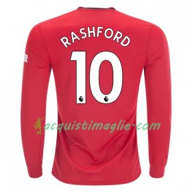 Divisa di Calcio Manchester United Marcus Rashford 10 Prima 2019/2020 Manica Lunga